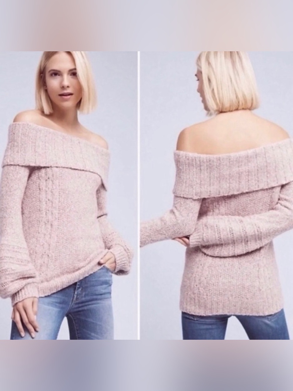 Anthropologie Sleeping on Snow Meribel Off Shoulder Sweater XS